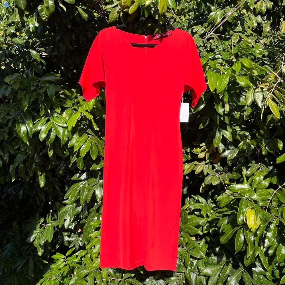 NWT SIES MARJAN red flutter sleeve midi dress